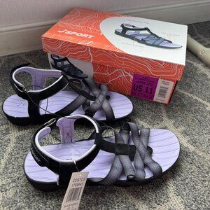 BRAND NEW JSport Ladies Kaia Size 11 Sandal Black Purple